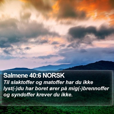 Salmene 40:6 NORSK Bible Verse Image