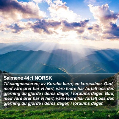 Salmene 44:1 NORSK Bible Verse Image