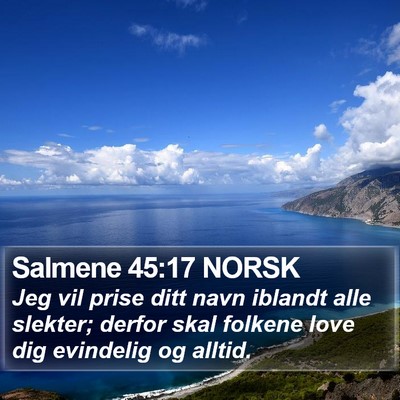 Salmene 45:17 NORSK Bible Verse Image