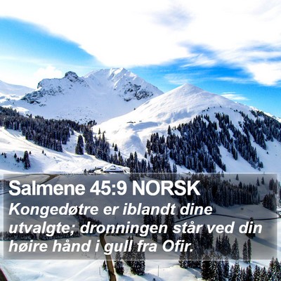 Salmene 45:9 NORSK Bible Verse Image