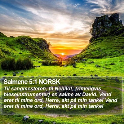 Salmene 5:1 NORSK Bible Verse Image