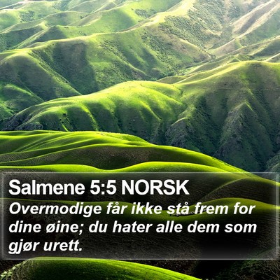 Salmene 5:5 NORSK Bible Verse Image