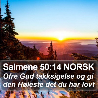 Salmene 50:14 NORSK Bible Verse Image
