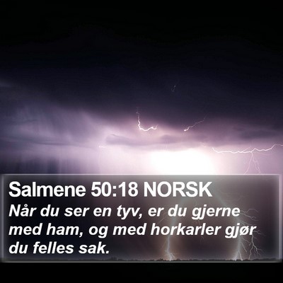Salmene 50:18 NORSK Bible Verse Image