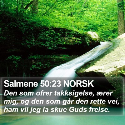 Salmene 50:23 NORSK Bible Verse Image
