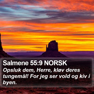 Salmene 55:9 NORSK Bible Verse Image