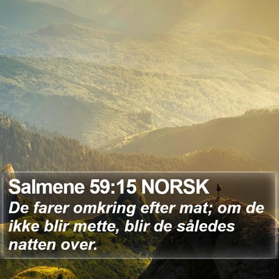 Salmene 59:15 NORSK Bible Verse Image