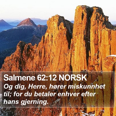 Salmene 62:12 NORSK Bible Verse Image
