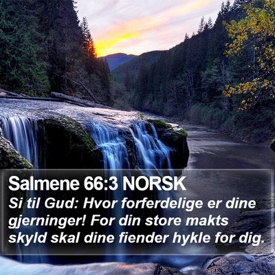 Salmene 66:3 NORSK Bible Verse Image