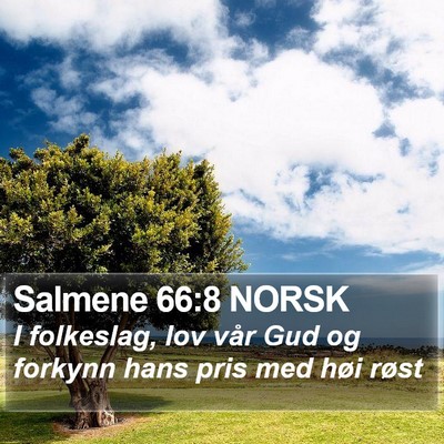 Salmene 66:8 NORSK Bible Verse Image