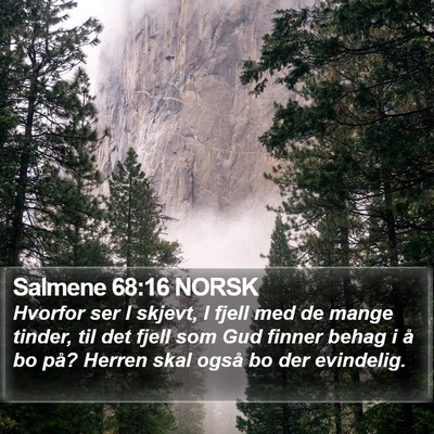 Salmene 68:16 NORSK Bible Verse Image