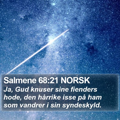 Salmene 68:21 NORSK Bible Verse Image