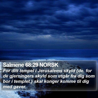 Salmene 68:29 NORSK Bible Verse Image