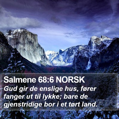 Salmene 68:6 NORSK Bible Verse Image