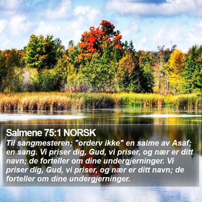 Salmene 75:1 NORSK Bible Verse Image