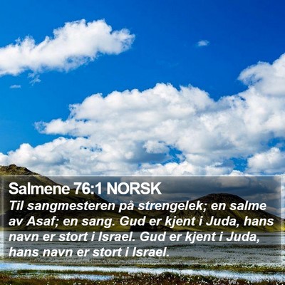 Salmene 76:1 NORSK Bible Verse Image