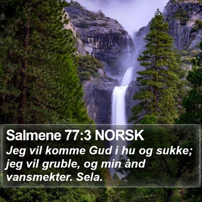 Salmene 77:3 NORSK Bible Verse Image