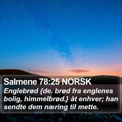 Salmene 78:25 NORSK Bible Verse Image