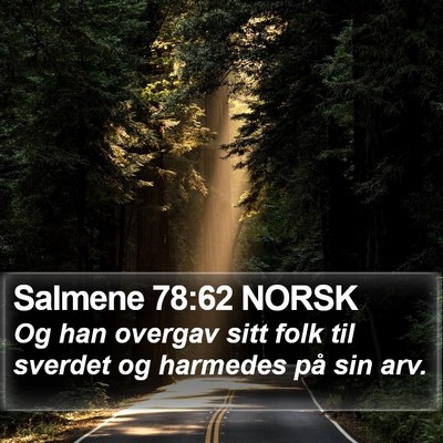 Salmene 78:62 NORSK Bible Verse Image