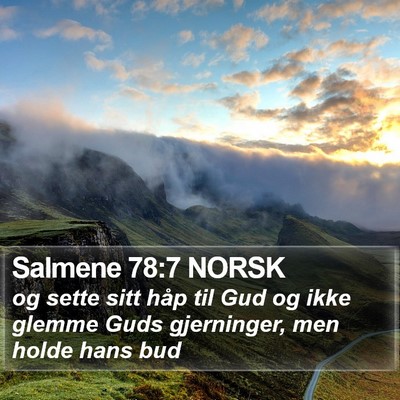 Salmene 78:7 NORSK Bible Verse Image