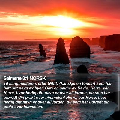 Salmene 8:1 NORSK Bible Verse Image