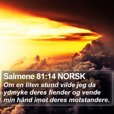 Salmene 81:14 NORSK Bible Verse Image