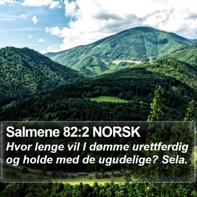 Salmene 82:2 NORSK Bible Verse Image