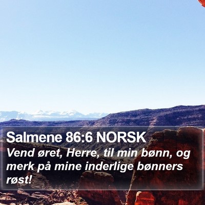 Salmene 86:6 NORSK Bible Verse Image