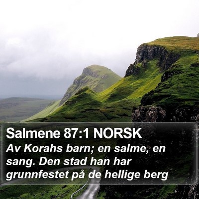 Salmene 87:1 NORSK Bible Verse Image