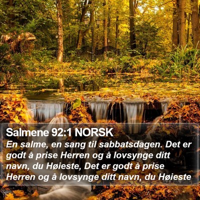 Salmene 92:1 NORSK Bible Verse Image