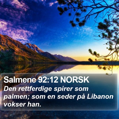 Salmene 92:12 NORSK Bible Verse Image