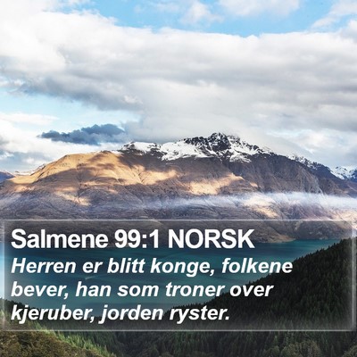 Salmene 99:1 NORSK Bible Verse Image