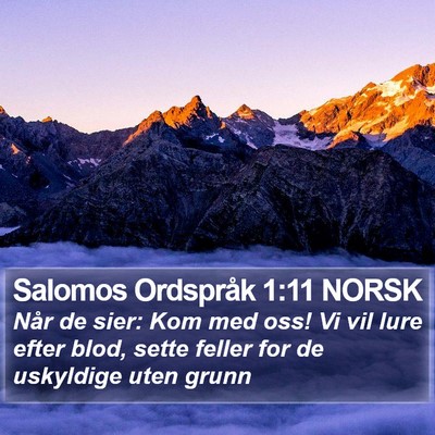 Salomos Ordspråk 1:11 NORSK Bible Verse Image