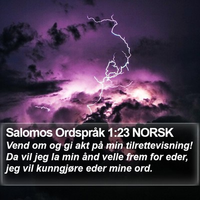Salomos Ordspråk 1:23 NORSK Bible Verse Image