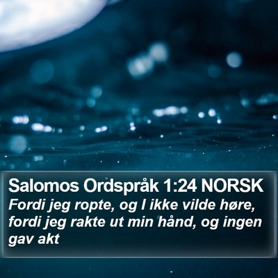 Salomos Ordspråk 1:24 NORSK Bible Verse Image