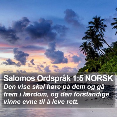 Salomos Ordspråk 1:5 NORSK Bible Verse Image