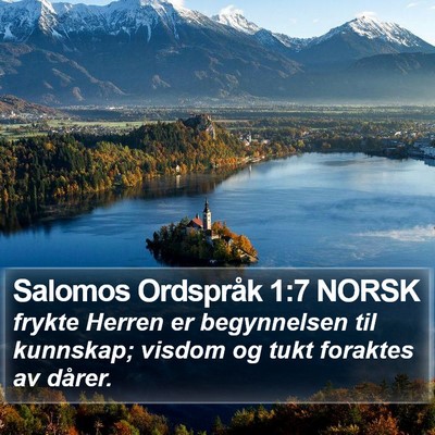 Salomos Ordspråk 1:7 NORSK Bible Verse Image