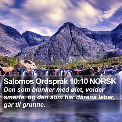 Salomos Ordspråk 10:10 NORSK Bible Verse Image