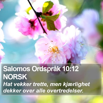 Salomos Ordspråk 10:12 NORSK Bible Verse Image