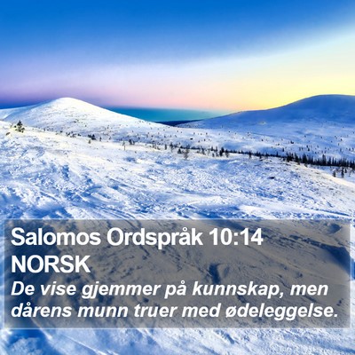 Salomos Ordspråk 10:14 NORSK Bible Verse Image