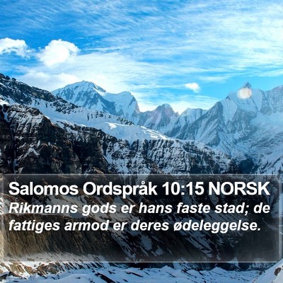 Salomos Ordspråk 10:15 NORSK Bible Verse Image