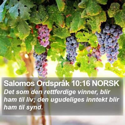 Salomos Ordspråk 10:16 NORSK Bible Verse Image