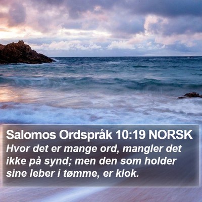 Salomos Ordspråk 10:19 NORSK Bible Verse Image