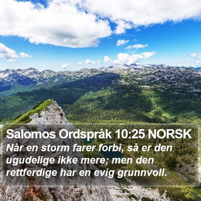Salomos Ordspråk 10:25 NORSK Bible Verse Image