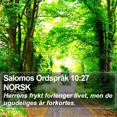 Salomos Ordspråk 10:27 NORSK Bible Verse Image
