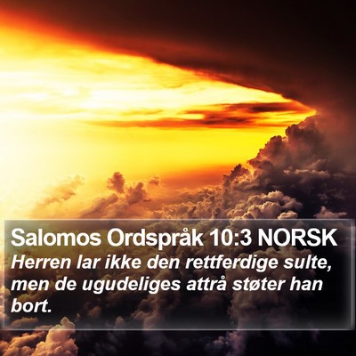 Salomos Ordspråk 10:3 NORSK Bible Verse Image