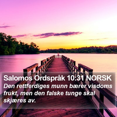 Salomos Ordspråk 10:31 NORSK Bible Verse Image