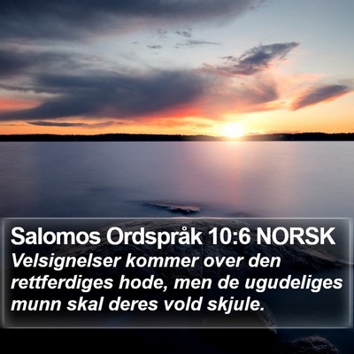 Salomos Ordspråk 10:6 NORSK Bible Verse Image