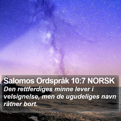 Salomos Ordspråk 10:7 NORSK Bible Verse Image