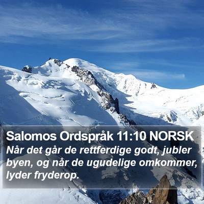 Salomos Ordspråk 11:10 NORSK Bible Verse Image